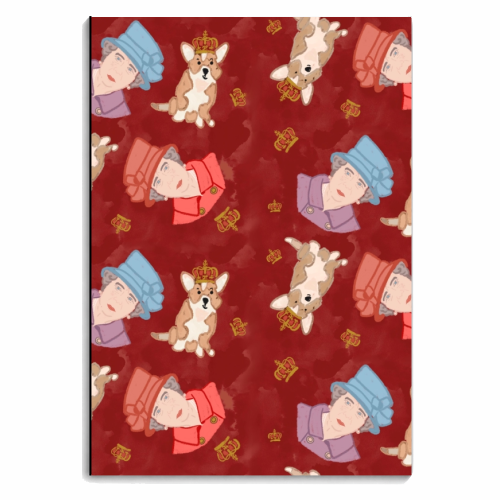 The Queen and Her Corgi - personalised A4, A5, A6 notebook by Lisa Wardle
