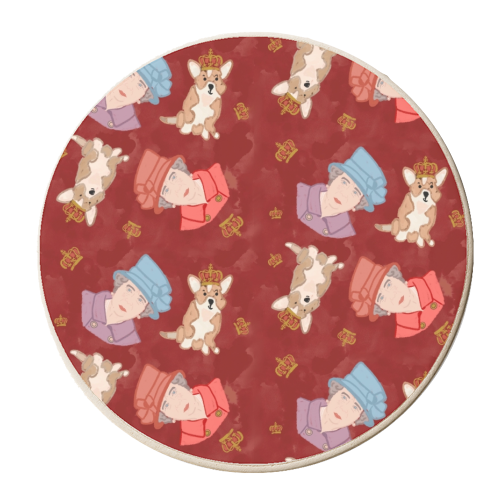 The Queen and Her Corgi - personalised beer coaster by Lisa Wardle