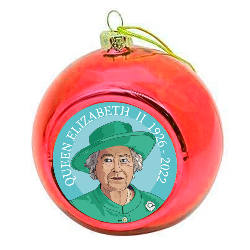 The Queen - colourful christmas bauble by Catherine Critchley.