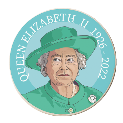 The Queen - personalised beer coaster by Catherine Critchley.