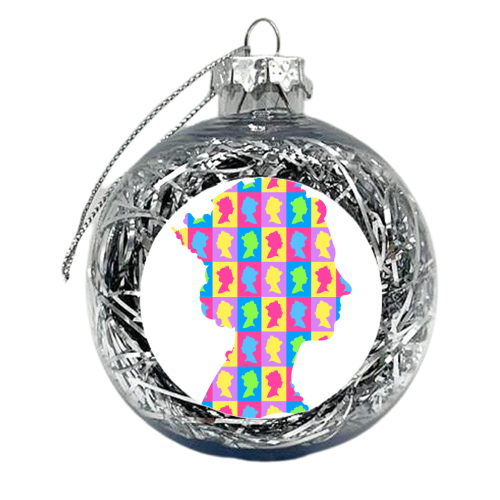 The Queen Silhouette Portrait - xmas bauble by Adam Regester