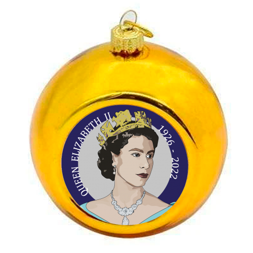 The Queen's Memorabilia Collection - colourful christmas bauble by Catherine Critchley.