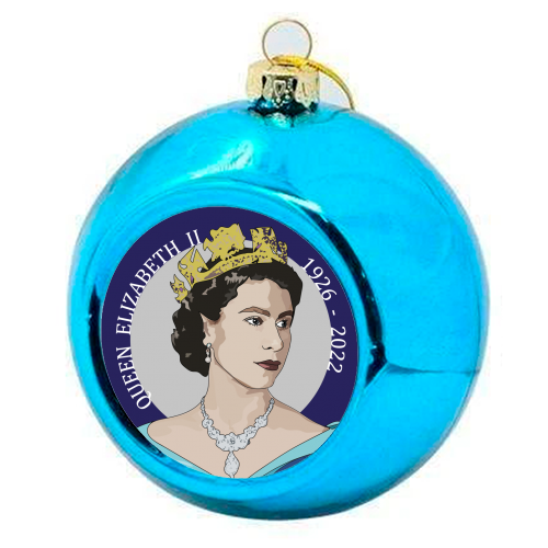 The Queen's Memorabilia Collection - colourful christmas bauble by Catherine Critchley.