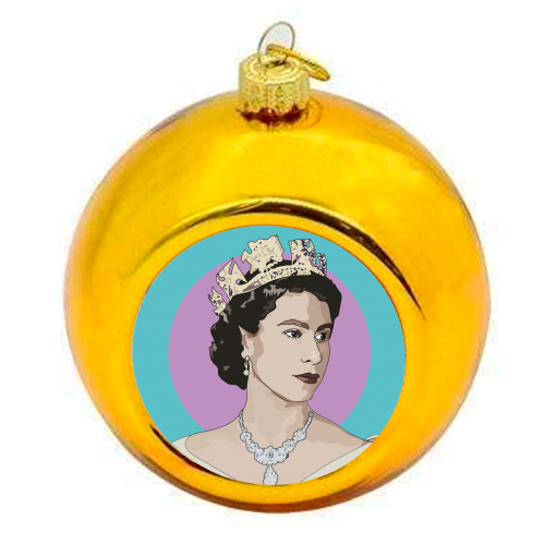 The Queen's Platinum Jubilee Collection - colourful christmas bauble by Catherine Critchley.
