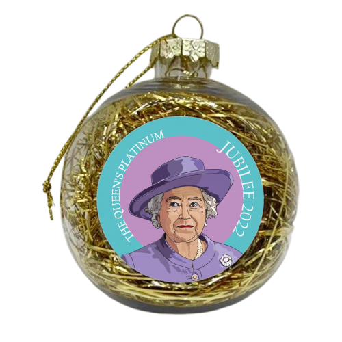 The Queen's Platinum Jubilee - xmas bauble by Catherine Critchley.