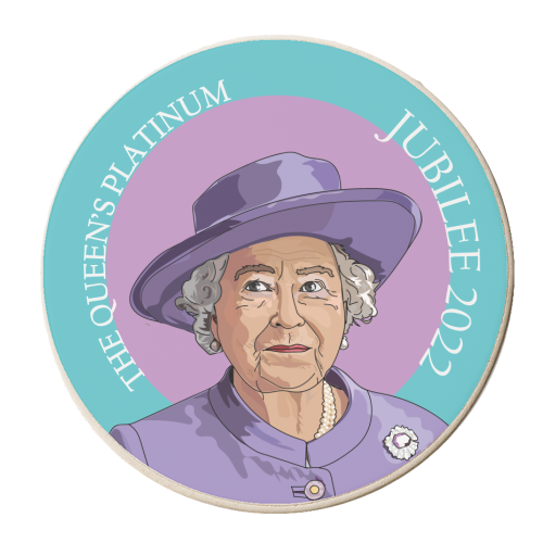 The Queen's Platinum Jubilee - personalised beer coaster by Catherine Critchley.