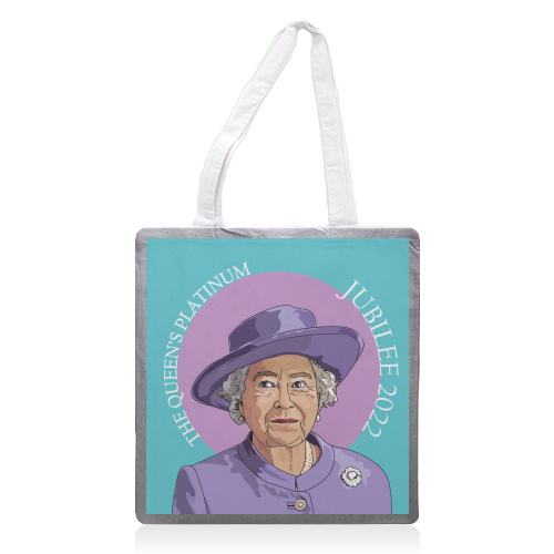 The Queen's Platinum Jubilee - printed canvas tote bag by Catherine Critchley.