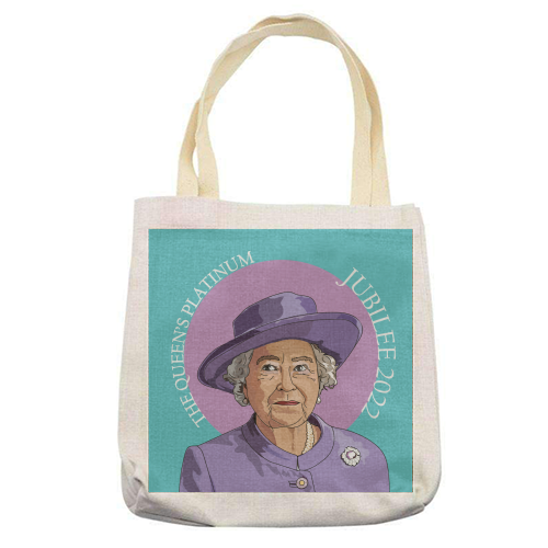 The Queen's Platinum Jubilee - printed canvas tote bag by Catherine Critchley.