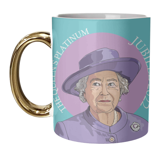 The Queen's Platinum Jubilee - unique mug by Catherine Critchley.