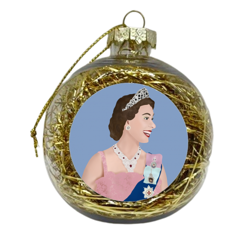 The Queen's Smile - xmas bauble by Rock and Rose Creative