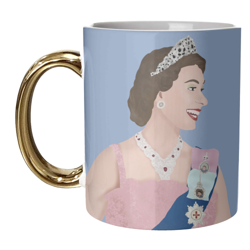 The Queen's Smile - unique mug by Rock and Rose Creative