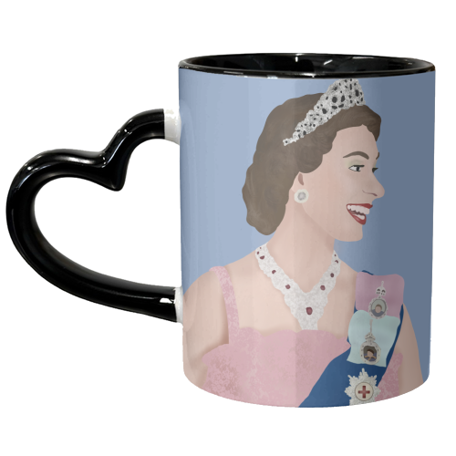 The Queen's Smile - unique mug by Rock and Rose Creative