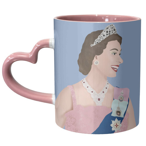 The Queen's Smile - unique mug by Rock and Rose Creative