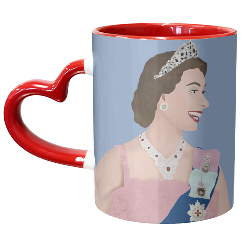 The Queen's Smile - unique mug by Rock and Rose Creative
