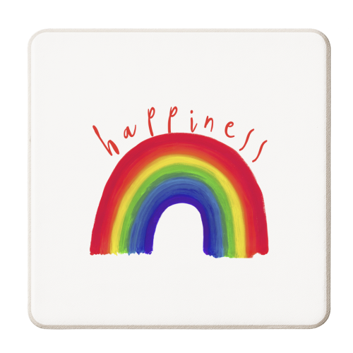 The Rainbow of Happiness - personalised beer coaster by Giddy Kipper