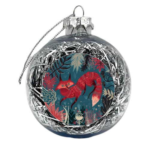 The Red Fox - xmas bauble by Karl James Mountford