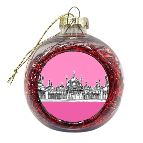 The Royal Pavilion (Brighton) Pinks Version - xmas bauble by Adam Regester