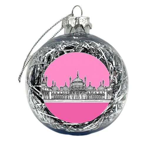 The Royal Pavilion (Brighton) Pinks Version - xmas bauble by Adam Regester
