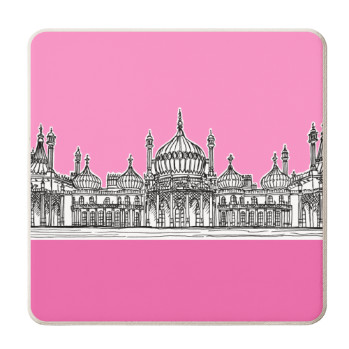 The Royal Pavilion (Brighton) Pinks Version - personalised beer coaster by Adam Regester