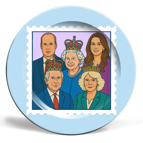 The Royal Stamp - ceramic dinner plate by Ms Doodle