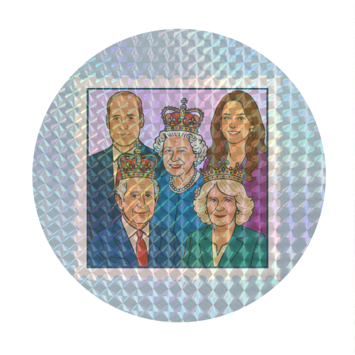 The Royal Stamp - Circle Sticker by Ms Doodle