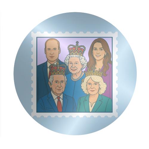 The Royal Stamp - Circle Sticker by Ms Doodle
