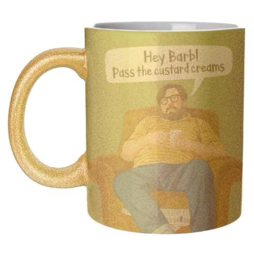 The Royle Family - Hey Barb! Pass the custard creams - unique mug by Claire Atwood