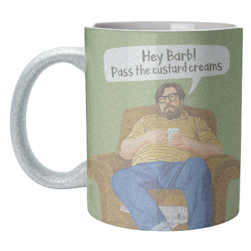 The Royle Family - Hey Barb! Pass the custard creams - unique mug by Claire Atwood