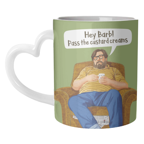 The Royle Family - Hey Barb! Pass the custard creams - unique mug by Claire Atwood
