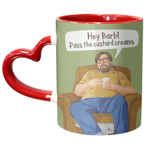 The Royle Family - Hey Barb! Pass the custard creams - unique mug by Claire Atwood