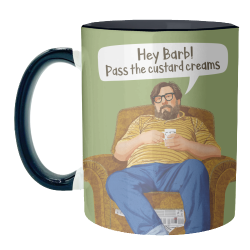 The Royle Family - Hey Barb! Pass the custard creams - unique mug by Claire Atwood