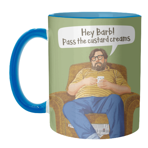 The Royle Family - Hey Barb! Pass the custard creams - unique mug by Claire Atwood