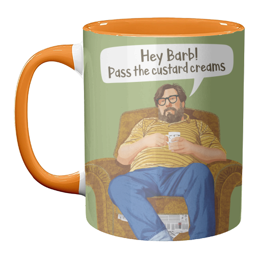 The Royle Family - Hey Barb! Pass the custard creams - unique mug by Claire Atwood