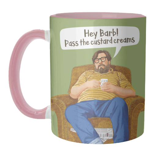The Royle Family - Hey Barb! Pass the custard creams - unique mug by Claire Atwood