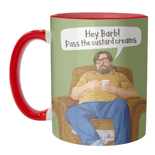 The Royle Family - Hey Barb! Pass the custard creams - unique mug by Claire Atwood