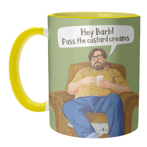 The Royle Family - Hey Barb! Pass the custard creams - unique mug by Claire Atwood
