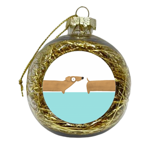 The Sausage Dog - xmas bauble by Joanne Ellerbeck