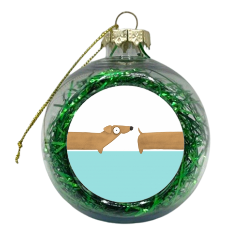 The Sausage Dog - xmas bauble by Joanne Ellerbeck