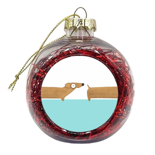 The Sausage Dog - xmas bauble by Joanne Ellerbeck