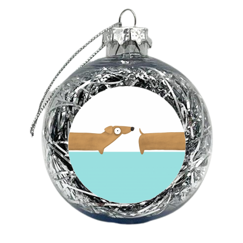 The Sausage Dog - xmas bauble by Joanne Ellerbeck