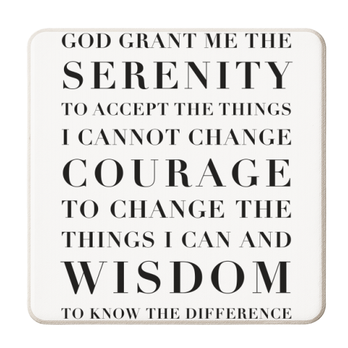The Serenity Prayer Capitalized - personalised beer coaster by Toni Scott