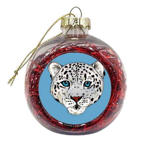 The Snow Leopard - xmas bauble by Cat Partridge Art