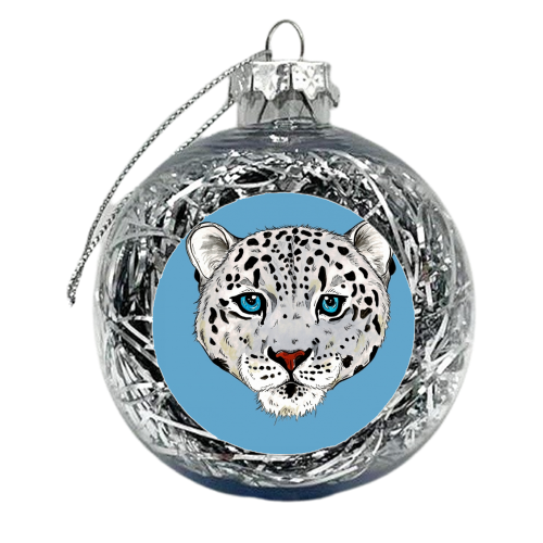 The Snow Leopard - xmas bauble by Cat Partridge Art