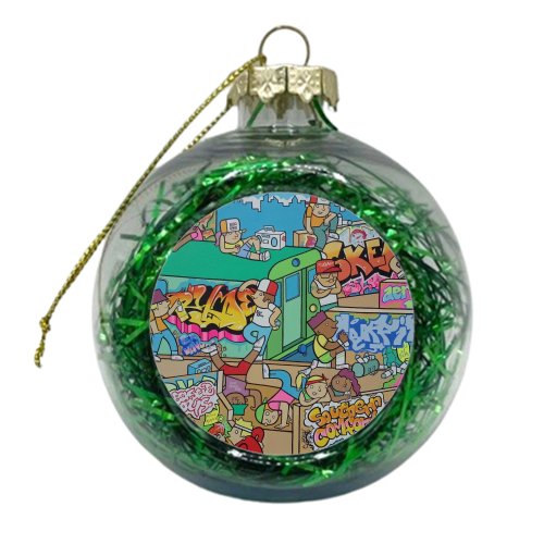The South Bronx Funktronix Bomb Squad 1986 - xmas bauble by Darren Baxter