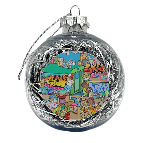 The South Bronx Funktronix Bomb Squad 1986 - xmas bauble by Darren Baxter