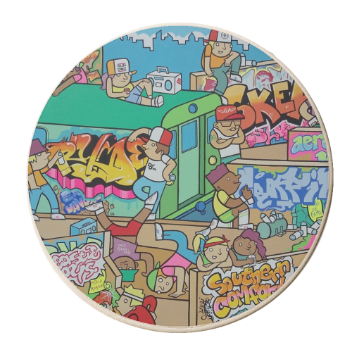 The South Bronx Funktronix Bomb Squad 1986 - personalised beer coaster by Darren Baxter