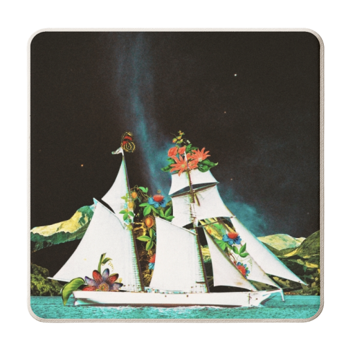 The Spaceflower - personalised beer coaster by taudalpoi