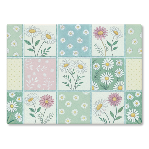 The Spring Flowers - glass chopping board by haris kavalla