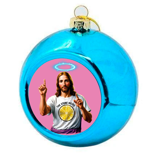 The Stone Roses - colourful christmas bauble by Faith Mercer