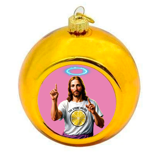 The Stone Roses - colourful christmas bauble by Faith Mercer